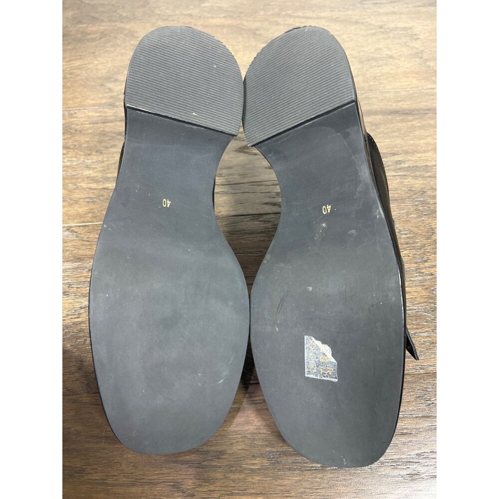 ALL BLACK FOOTWEAR Kiltie Stud Mule Black Leather Sz 40 US Sz 9.5 EUC - Picture 7 of 10